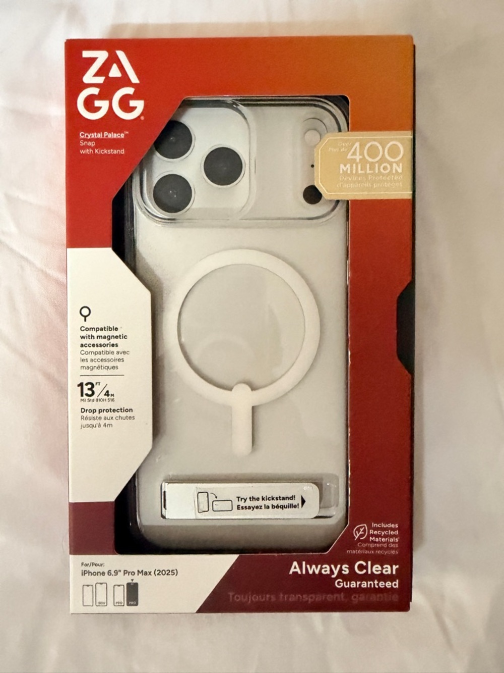 ZAGG iPhone Pro Max 6.9” Clear Cover with kickstand